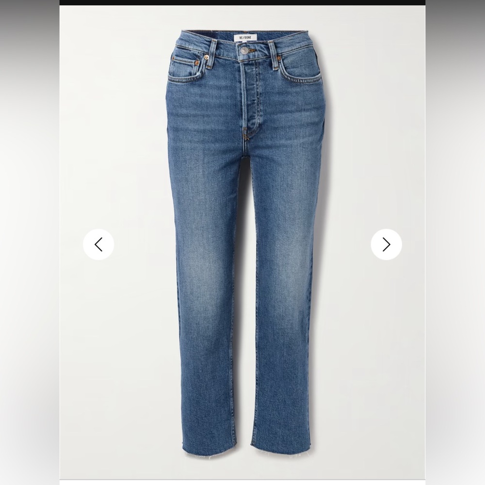 Redone high waist stovepipe jeans